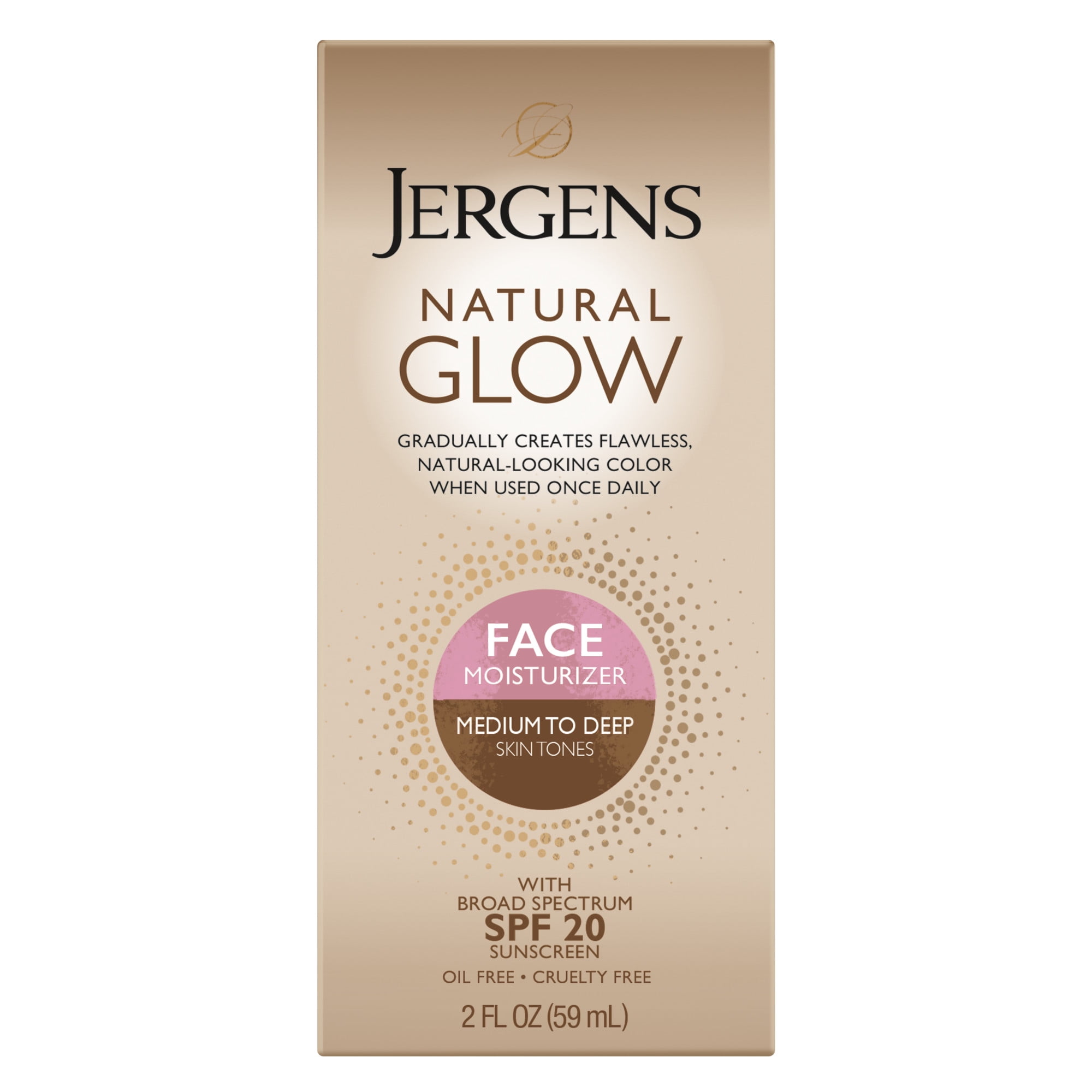 Jergens Natural Glow Sunless Tanning Face Moisturizer Lotion for Medium ...