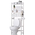 thumbnail image 2 of Over The Toilet Storage with 2 Baskets, 4-Tier Bamboo Organizer Rack with Paper Holder & 4 Hooks & Waterproof Feet Pad,Freestanding Shelf for Bathroom(Brown), 2 of 8