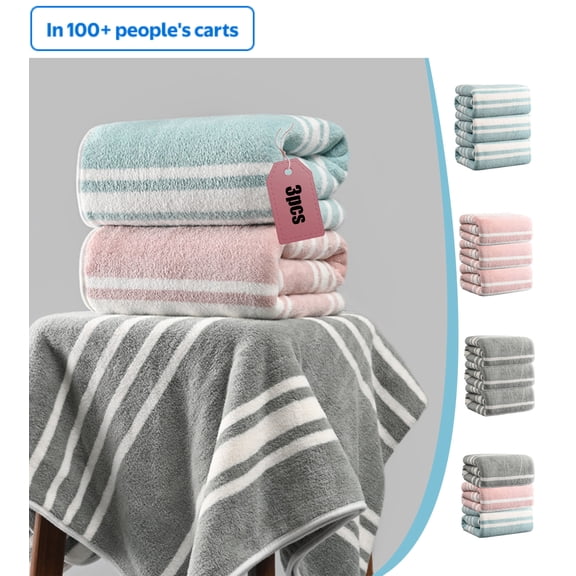 Hwkond 3PC Towel Set Soft Absorbent Towels Household Towels Gift Towels for Hand Gym Beauty Spa And Home Hair Care Large Towel for Bathroom