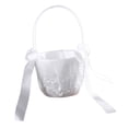 thumbnail image 4 of Cesta multiusos para niña de flores, cintas de satén, cesta con lazo, cesta de flores para boda, banquete de, 4 of 9