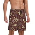 thumbnail image 2 of Bixox Men's Coffee and Flowers printed lightweight casual shorts, soft sleep shorts with pockets., 2 of 7