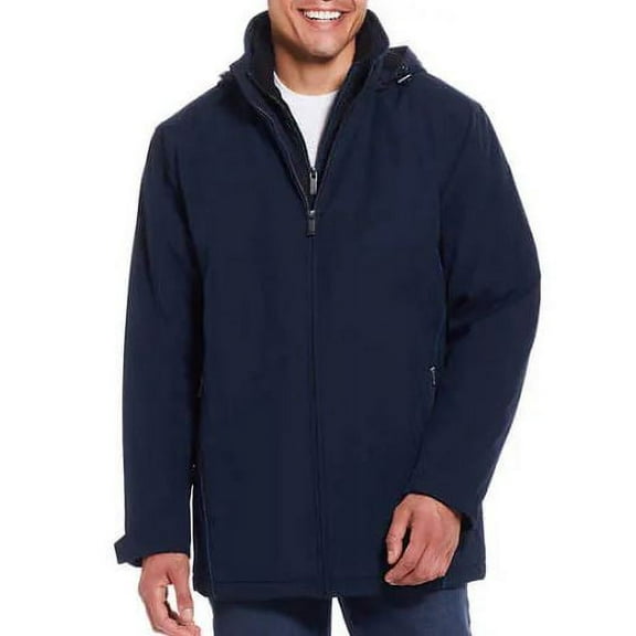 Weatherproof Men’s Ultra Tech Removable Fleece Lined Hood Jacket (Blue,Medium)