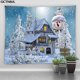 thumbnail image 1 of Tapiz navideño colgante de pared fuera de la ventana, Paisaje de nieve, bosque, invierno, dormitorio, sala de estar, decoración del hogar, tela, 1 of 4