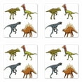 thumbnail image 1 of Dinosaur Coaster Set of 4, Wild Fossils Prehistoric Scary Animals Reptiles Look Like Dragons Fantasy Print, Square Hardboard Gloss Coasters, Standard Size, Multicolor, by Ambesonne, 1 of 2