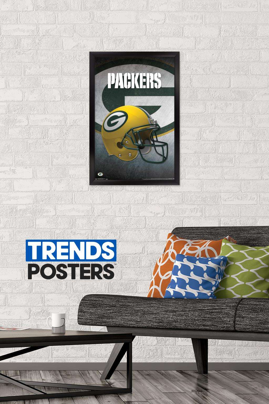 NFL Green Bay Packers - Helmet 16 Wall Poster, 14.725" x 22.375", Framed