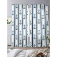 thumbnail image 3 of Summer Ocean Sheer Curtains 108 Inches Long 2 Panels Blue Anchor White Stripes Light Filtering Semi Sheer Window Curtains Drapes for Bedroom Living Room 52"x108"x2, 3 of 7