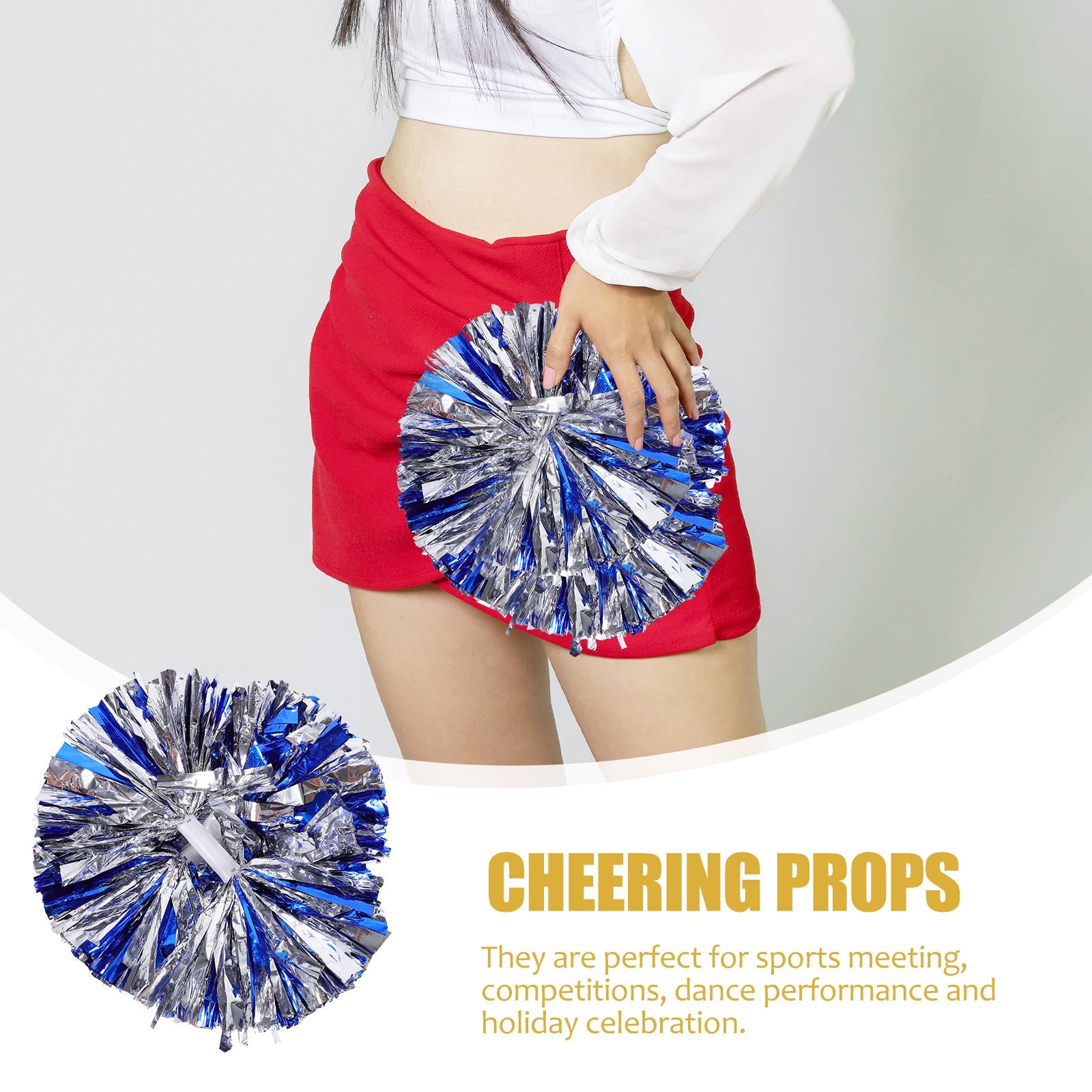 NUOLUX 6Pcs Portable Cheer Pom Poms Durable Material for Sports Events