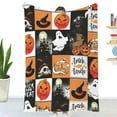 thumbnail image 7 of Halloween Blanket Happy Halloween 75*100 Soft Throw Blanket - Halloweens Themed Gift with Trick or Treat Pumkin Ghost Witch Black Cat Spider Bat Skull, 7 of 7