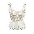 thumbnail image 2 of Kaemgyyd Renaissance Corset Tops for Women Satin Silk Drawstring Corset Vest Medieval Tie-Up Body Shaper Corsets Top, 2 of 7
