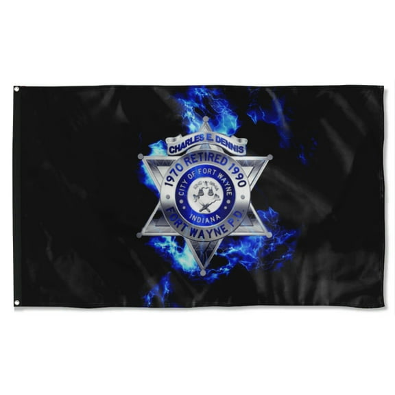 Cayyon Retired Fort Wayne Police Flag 3x5Feet Military Banner with 2 Brass Grommets