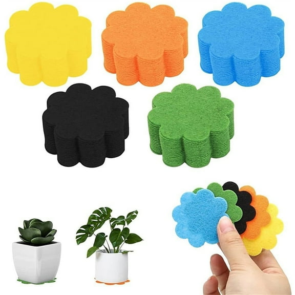 Plant Pot Hole Pads,100 Pcs Non-Woven Fabric Pot Hole Drainage Gasket,Flower Pot Drainage Hole Screens,Succulent Pot Planter Hole Mat,Bonsai Pot Bottom Grid Mat,Breathable,5 Colors,2 inch