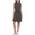 thumbnail image 1 of Tommy Hilfiger Vestido camisero con volantes para mujer, negro, 2, 1 of 1