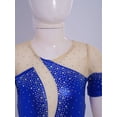 thumbnail image 5 of vastwit Kids Girls Gymnastics Leotard Ballet Dance Bodysuit Short Sleeve Acrobatics Performance Tumbling Outfit Blue 12, 5 of 7