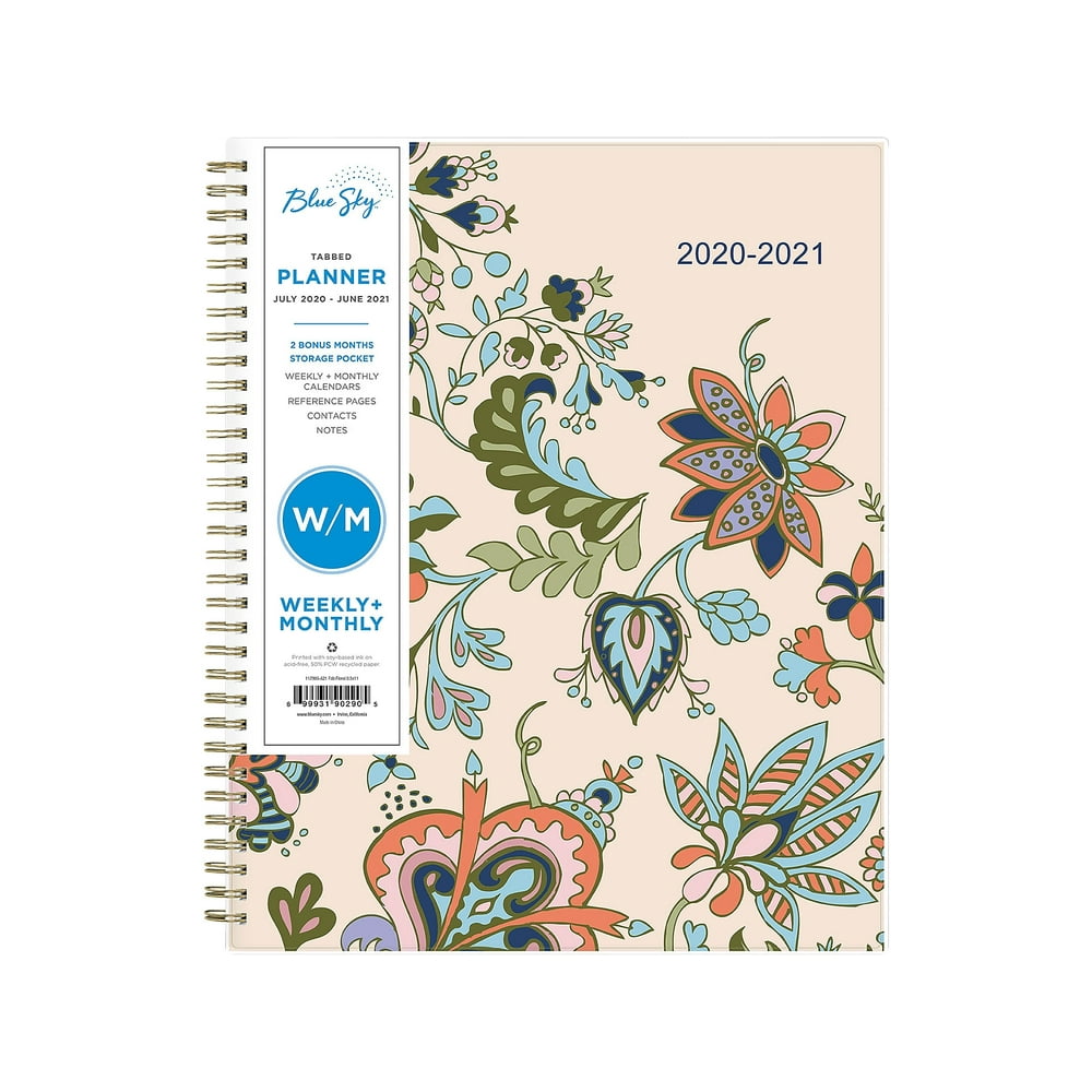 Blue Sky 2020-21 Weekly & Monthly Planner, 8.5"x11", Fab Floral
