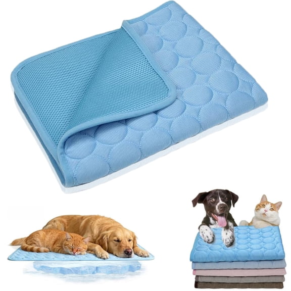 Cooling Mat For Dogs, Pet Cooling Mat For Cats And Dogs, Foldable Ice Silk Pad