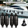 thumbnail image 3 of NORTHCAPTAIN Boat Fender 4 Pack Boat Bumpers for Docking with 4 Ropes, Inflatable Ribbed Marine Pontoon Boat Fender Bumper for Docks with 1 Storage Bag, 1 Air Pump and 4 Needles,5.5" X 20",Black, 3 of 5