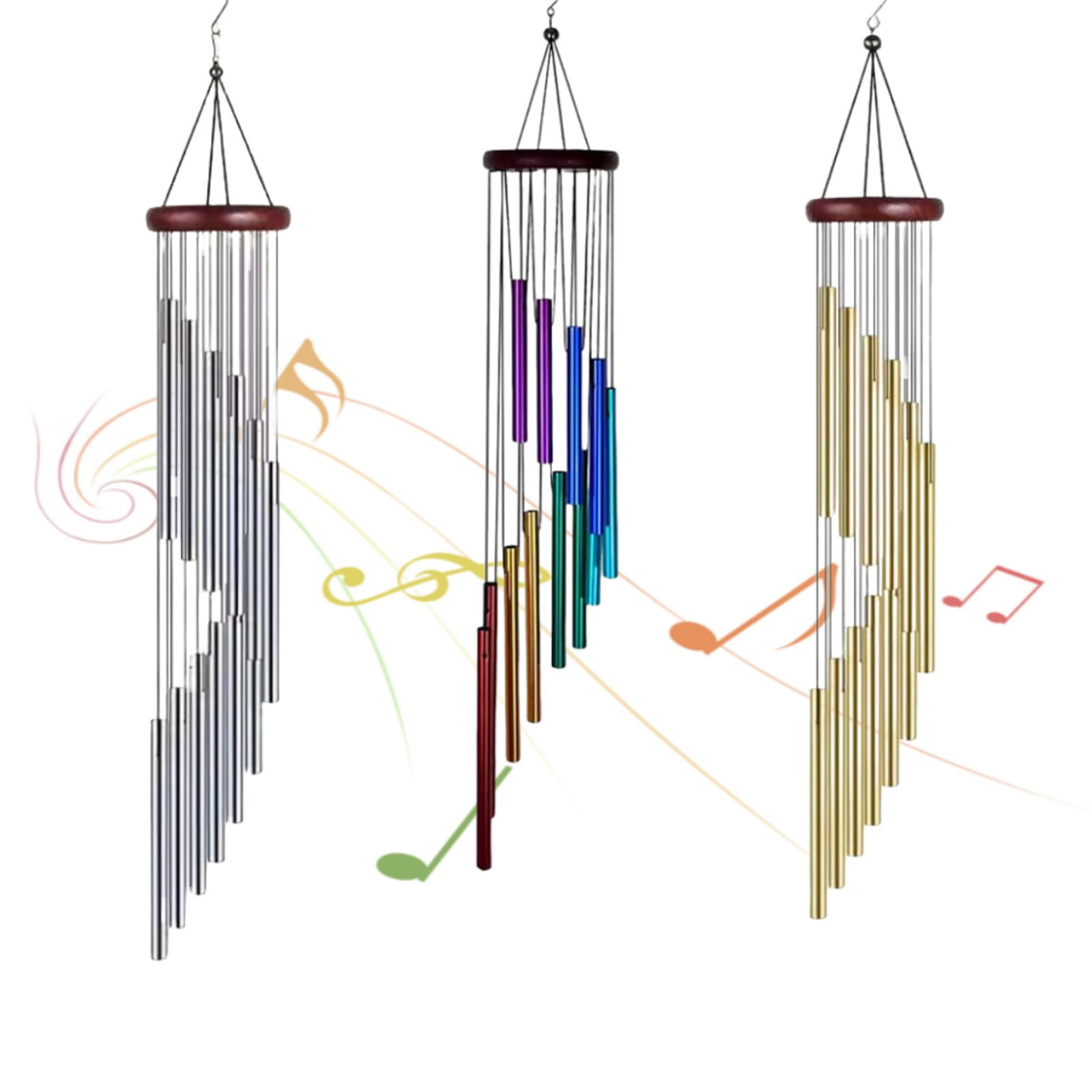 Aluminum Tube Wind Chimes for Outside – 12 Classic Tuned Music Tubes,Outdoor Waterproof Hanging Decor for Garden Patio Terrace Balcony,Sympathy Gift