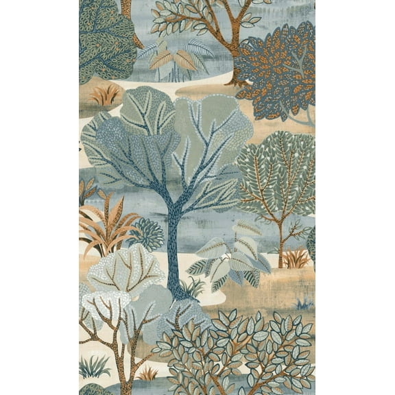 Blue Jungle Forest Tropical Wallpaper, Double Roll, 57 sqft