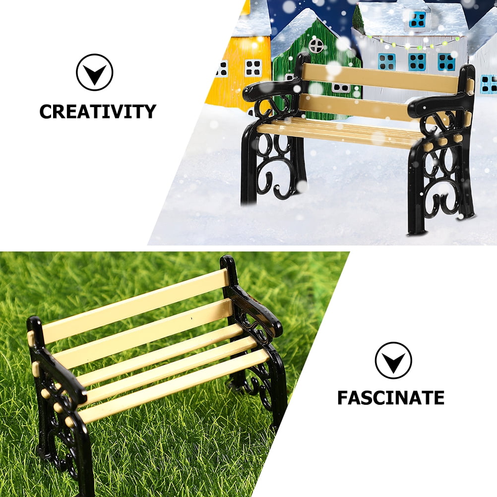 Mini Banc En Bois Vintage – Modèle De Parc Miniature Pour Déco, Maison De Poupée Ou Photo