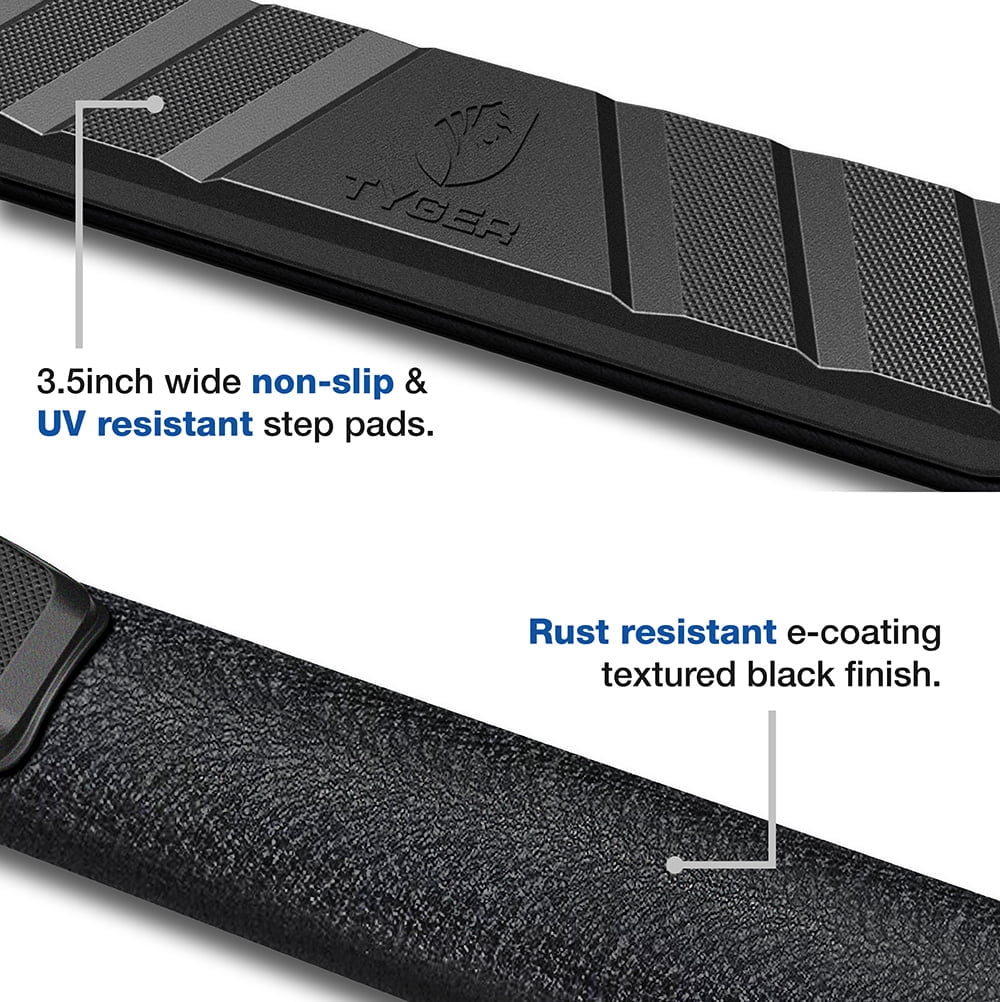 Tyger Auto 3.5" Rider Running Boards Compatible with 2020-2026 Jeep Gladiator JT | TG-SS2J35198 | Side Step Rail Nerf Bars