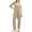 Oatmeal, variant on FLMEI Women Casual Overalls Sleeveless Loose Jumpsuits Cotton Summer One-Piece Pants Women's Tank Bodysuit with Pockets S-XXL