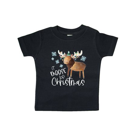 

Inktastic It Moose be Christmas Colorful Lights and Snowflakes Gift Baby Boy or Baby Girl T-Shirt