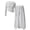 Grey, variant on Enyan Tween Girls 2-Piece Outfits Fall Winter Long Sleeve Striped Top & Wide Leg Pants Teen Girls Trendy Casual Clothes,10-11 Years