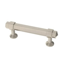 Brainerd P43415W-SN Satin Nickel 3" Hexagonal Cabinet Drawer Bar Pull