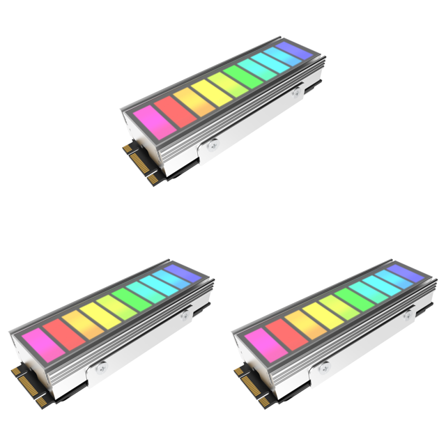 5V 3Pin ARGB Sync M.2 NVME SSD Disipador Calor 2280 Enfriador Unidad Estado Sólido (Plata)