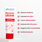 Grahams Natural Rosacea Cream, Natural Anti-Redness Moisturizer (75g Tube)