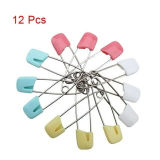 yuntop 50 Pcs Diaper Pins, Plastic Head Safety Pin with Safe Locking Closures (Colorful)