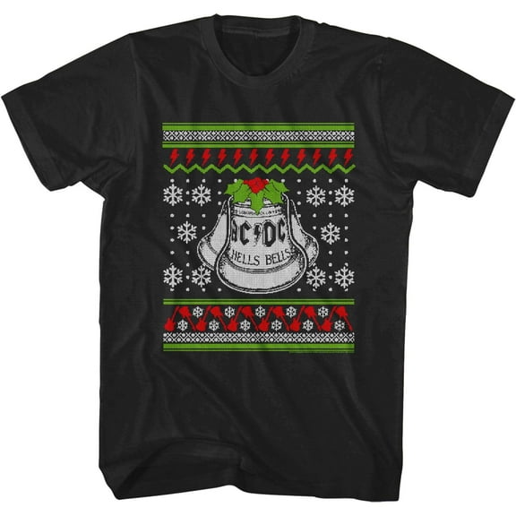 ACDC Christmas Hells Bells Men's T Shirt (Black, Big&Tall4XLT)