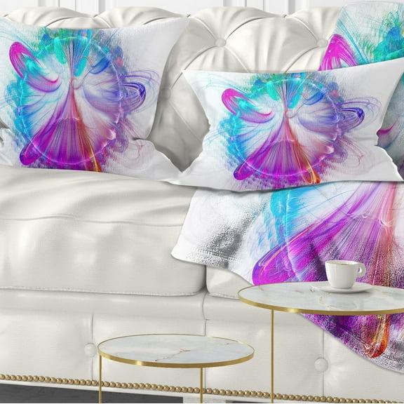 Designart Vortices of Energy Fractal Pattern - Abstract Throw Pillow - 12x20
