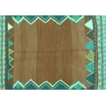 thumbnail image 1 of Ahgly Company Machine Washable Indoor Rectangle Oriental Turquoise Blue Traditional Area Rugs, 2' x 4', 1 of 4