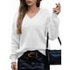 thumbnail image 3 of Suéter de Larga con Cuello en V para Mujer, Suéter Holgado de Punto Grueso de Gran Tamaño. XL, 3 of 8