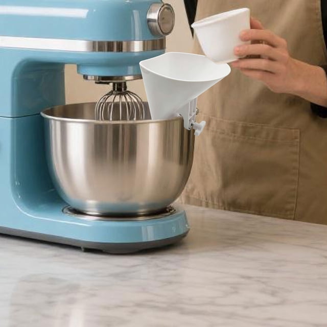 YWIYIUD 1PC Practical Mixer Funnel Attachment Wide Mouth Spout Processor Accessories Portable and Durable Kitchen Accessories for Baking Cookie Bread and Grain