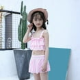 thumbnail image 2 of Mercatoo Girls Swimsuit 2Pcs Set Flounced Camisoles Tankini Swimwear and Short Skirt Outfit Kids Girls Beach Bathing Suits, 2 of 8