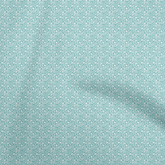 oneOone Polyester Spandex Dusty Teal Green Fabric Asian Block Dress Material Fabric Print Fabric By The Yard 56 Inch Wide