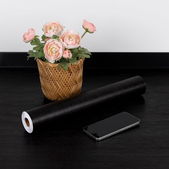 UMIGGEE Black Wood Grain Peel and Stick Floor Tiles – 15.7-in x 118-in Wood Floor Contact Paper Versatile Design for Any Space Self Adhesive Vinyl Flooring Non-Slip Features