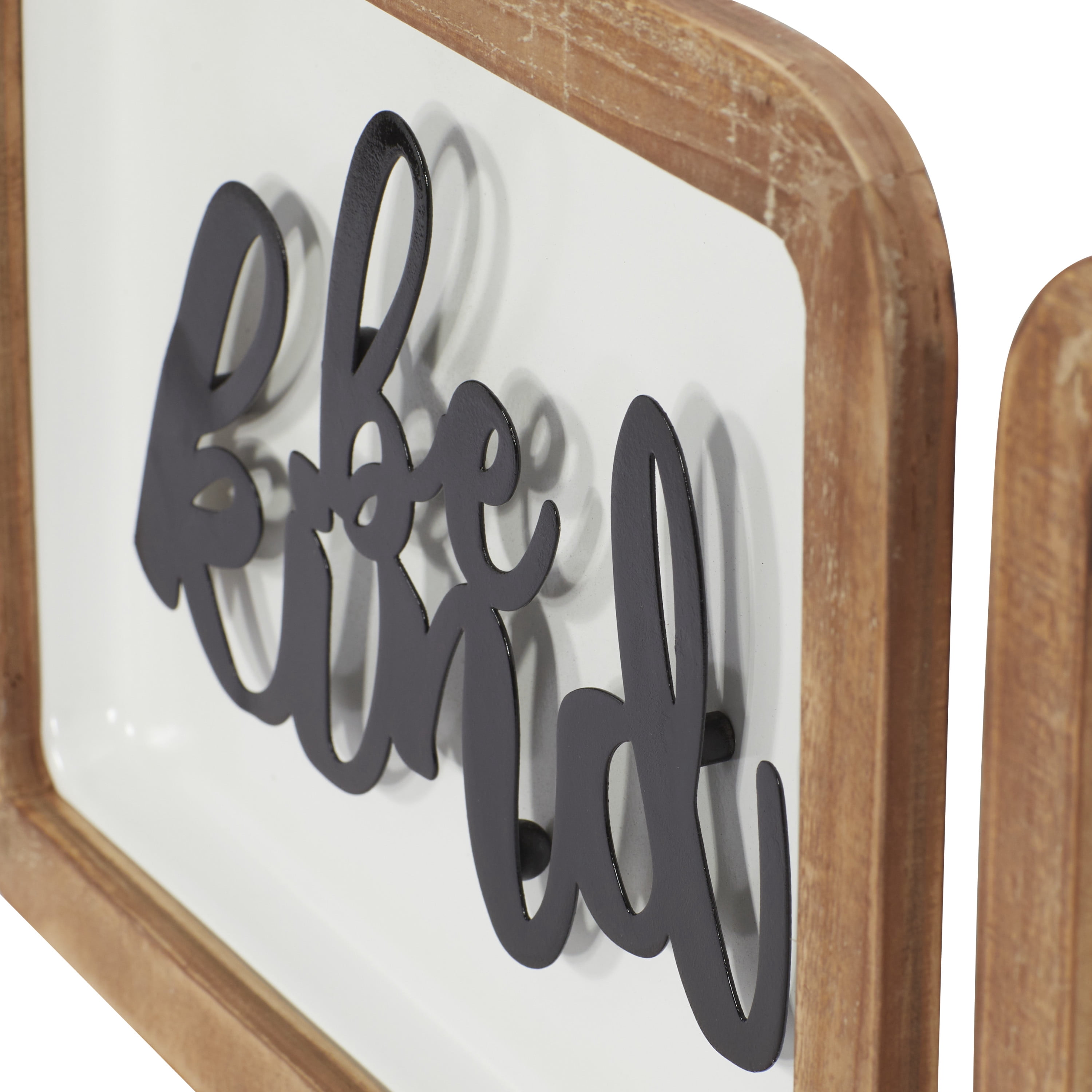 DecMode White Metal Farmhouse Wall Decor, Set of 2