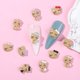 thumbnail image 2 of Joyas para uñas de Hello Kitty de cuero negro con dibujos animados de Hello Kitty, lindos accesorios para uñas tridimensionales de resina con forma de gato marrón, 2 of 5