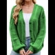 thumbnail image 2 of Suéter de Mujer 2025, Larga, Abertura Frontal, Cárdigan Grueso, Corto Formal para Mujer. Verde XL, 2 of 9