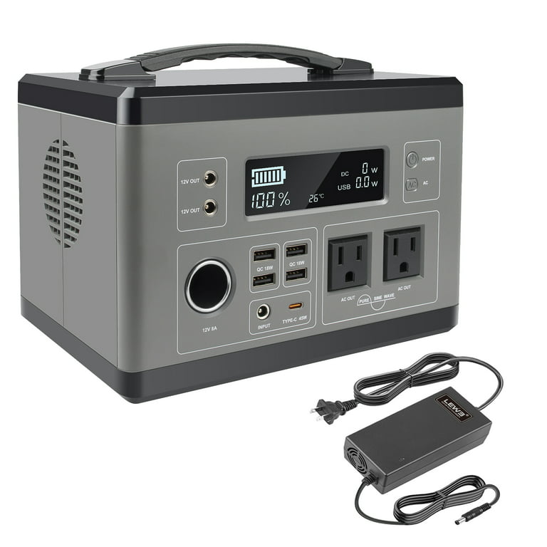 Portable Power Station 2160Wh LiFePO4 Battery Backup,AC 2200W(3000W  Peak),500W Solar Generator with 3 AC Outlets,2 USB-C Ports,4 QC 3.0 60W  Max,LED