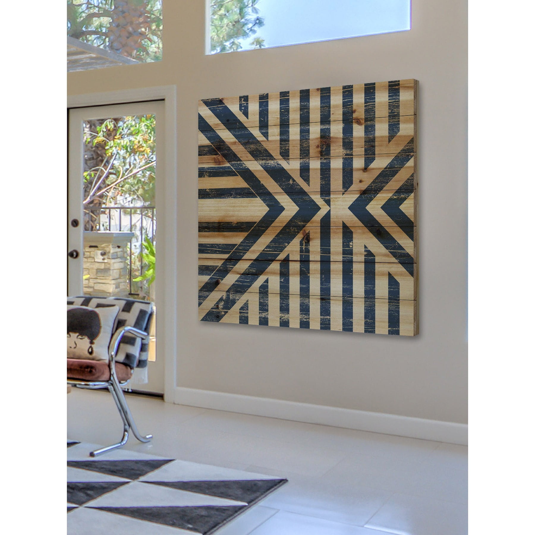 "Meeting Vees" Painting Print on Natural Pine Wood