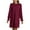 Wine, variant on BangWanChi Black Dresses for Women Women Casual Fashion Solid Bubble Embroidered Furball Loose Long Sleeve Round Neck Dress