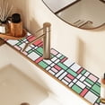 thumbnail image 2 of Yayeee Faucet Mat for Kitchen Sink 30" Diatomite Long Splash Guard Pad, Red Abstract Geometric, 2 of 7