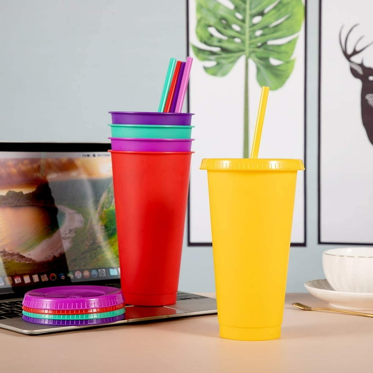 Kids Tumblers with Lids and Straws - 5 Reusable Cups with Lids and Straws,  16oz Glitter Tumbler Cute…See more Kids Tumblers with Lids and Straws - 5