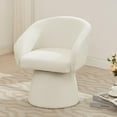thumbnail image 2 of Modern 360° Swivel Accent Chair, Boucle Upholstered, Comfy Barrel Chair for Living Room, Bedroom & Office, Cream White, 2 of 14