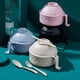 thumbnail image 2 of Bearachild Cuenco de ramen para microondas fácil de limpiar, cuenco de ramen para microondas hecho de fibra de bambú con colador, olla para Cocina y Comedor color trigo, 2 of 6