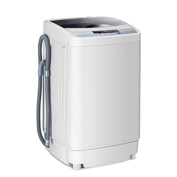 Giantex Full-Automatic Washing Machine, 1.34 Cu.ft Compact Washer w/10 Programs, 8 Water Levels & LED Panel, 9.92 Lbs Capacity Portable Cloth Washer and Spinner w/Drain Pump